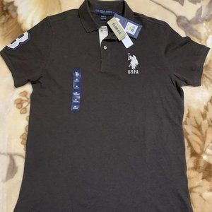 U.S. Polo Assn. Men T-Shirt Polo, Men Clothing Fashion T-shirt  Brown